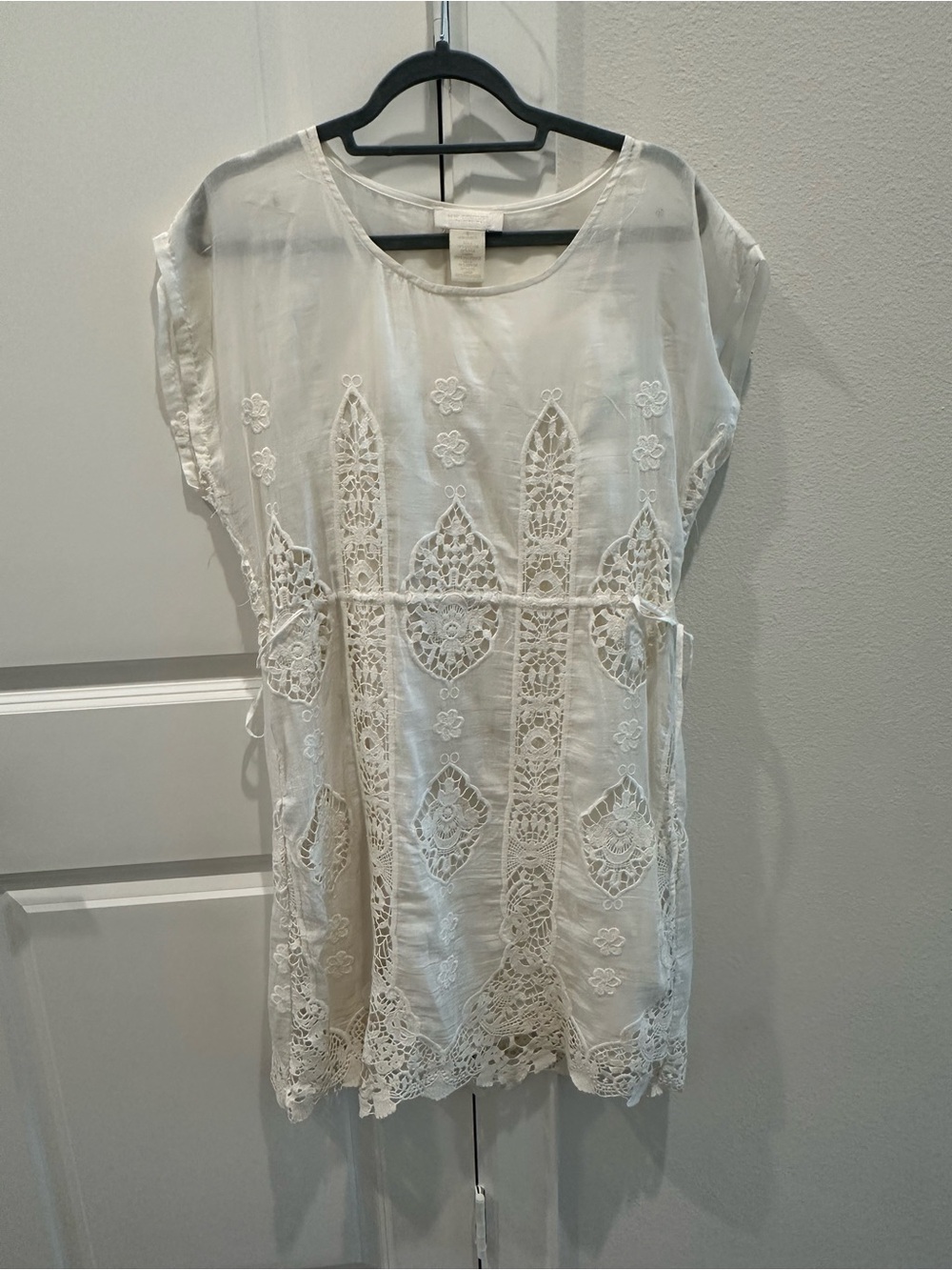 MM Couture White eyelet Mini Dress with slip
